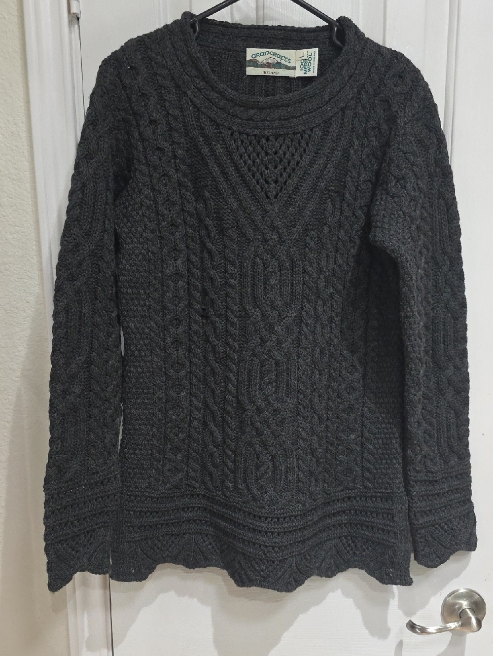 Aran Crafts Ireland 100% Marino Wool Sweater Size L